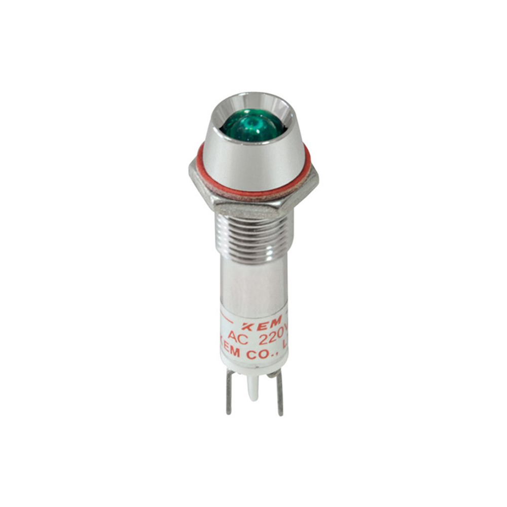 KEM 220V LED 인디케이터 고휘도형 그린 8x30mm (KLRAU-08A220-G)