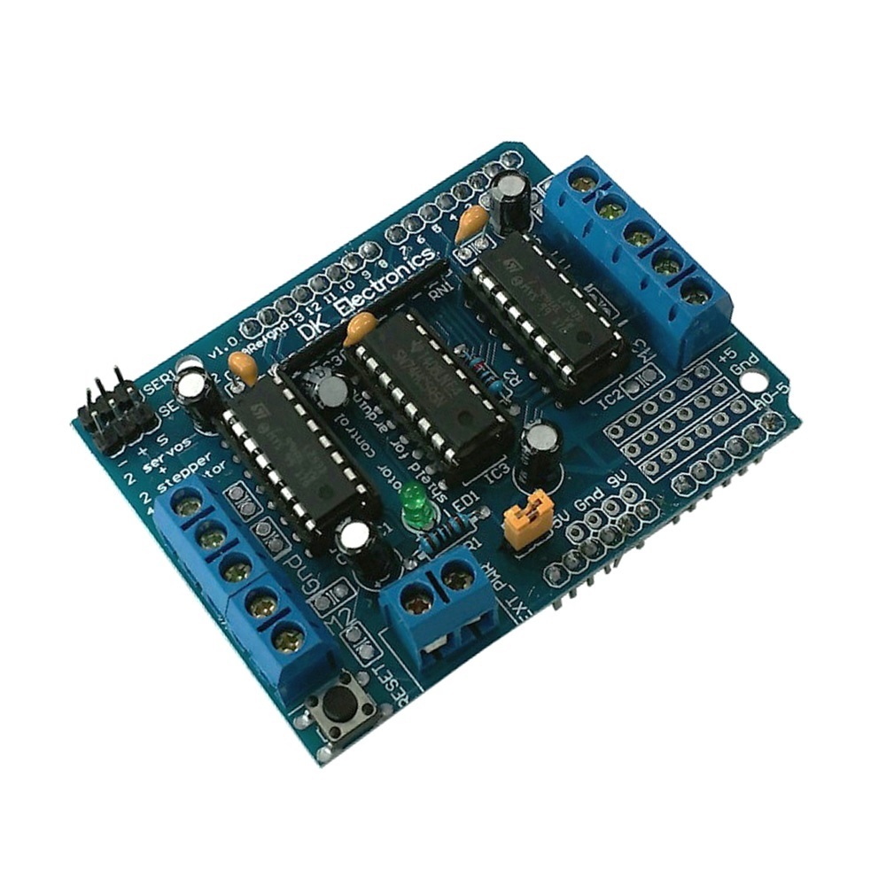 아두이노 L293D 4채널 DC/스텝/서보모터컨트롤러 쉴드 0.6A (HAM2810)