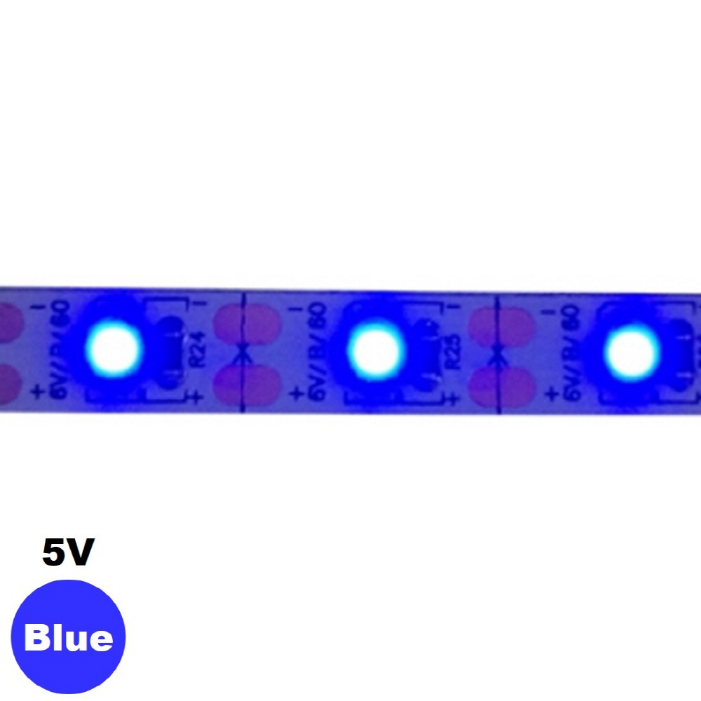 플렉시블 5V 블루 LED 스트립 바 3528-60 8mm (HDL1304)