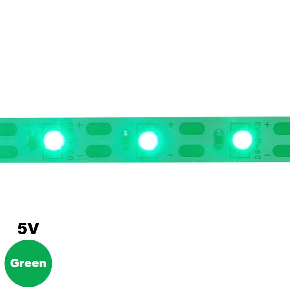 플렉시블 5V 그린 LED 스트립 바 3528-60 8mm (HDL1305)