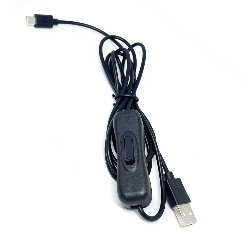 USB-A 수타입 & 마이크로USB-B 수타입 어댑터전원 중간스위치 커넥터변환케이블 1.5M (HAS6717)