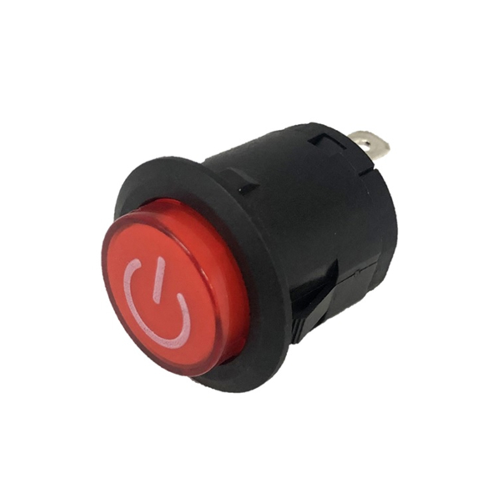 3핀 푸쉬락 스위치 원형 DC LED 빨간색 OFF-ON 23mm (HAS4406)
