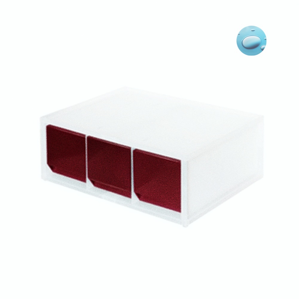 Oce 인덱스 스티커 3단 플라스틱 서랍 정리 보관함 블루 화장대 책상 물감 미술용품 storage box