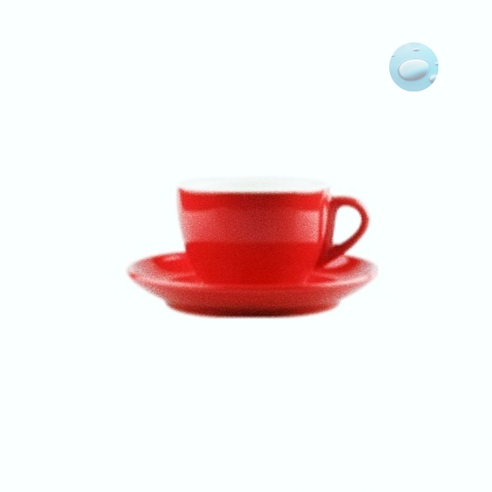 Oce 국산 도자기 클래식 커피 잔 받침 세트 레드 200ml 머그잔 카푸치노 아메리카노  mug cup