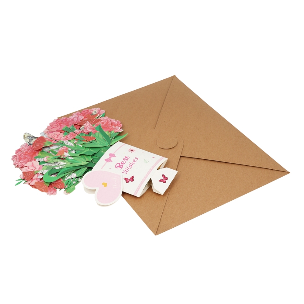 Oce 종이 카네이션 입체 카드 선물용 꽃다발 envelope 감사 축하 인사