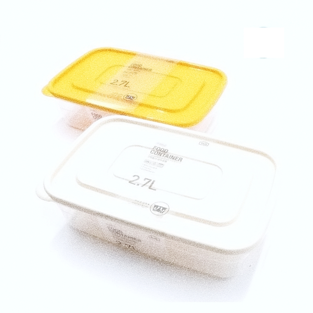 Oce 눈금표시 국산 뚜껑 플라스틱 그릇 직사각 2.7L food container 식품 소분 정리 소풍 현장체험