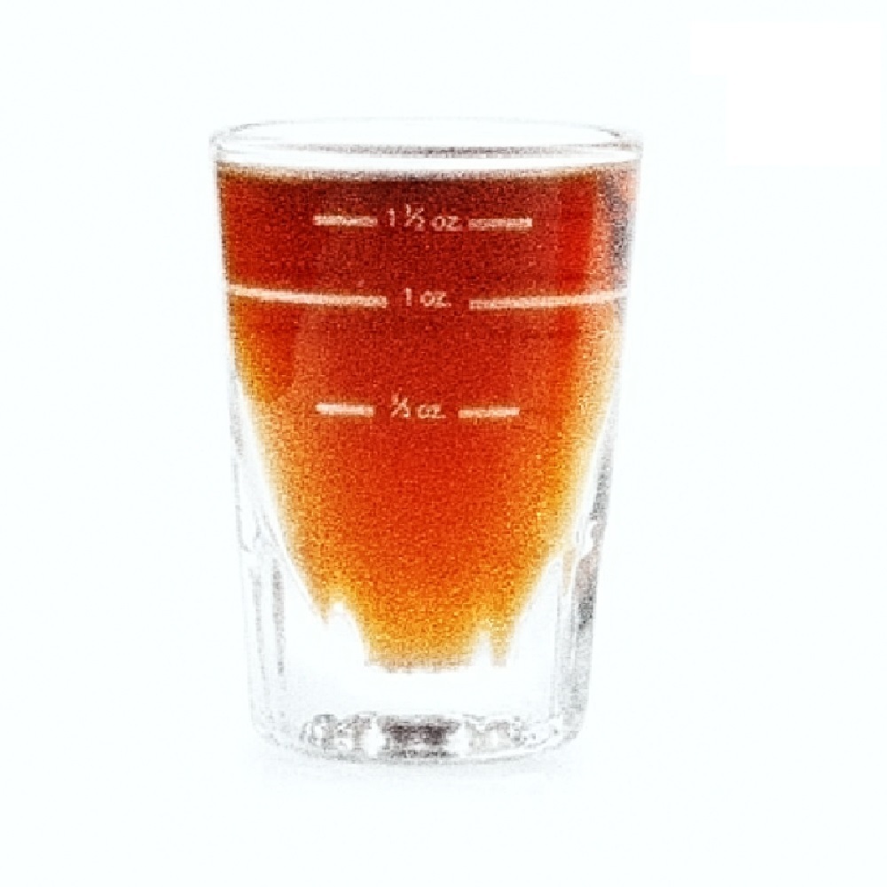 Oce 국산두꺼운 유리 샷잔 눈금표시 커피 전문 30ml 1온스 눈금 비이커 커피 샷잔 에스프레소 시럽