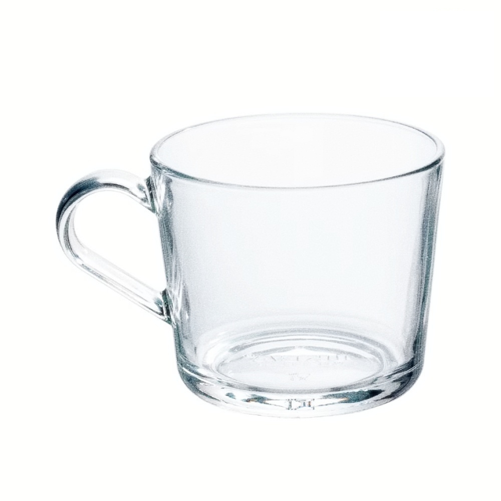 Oce 손잡이 투명 유리컵 기본 디자인 240ml 물 커피 차 음료 mug cup 카페 식당 업소