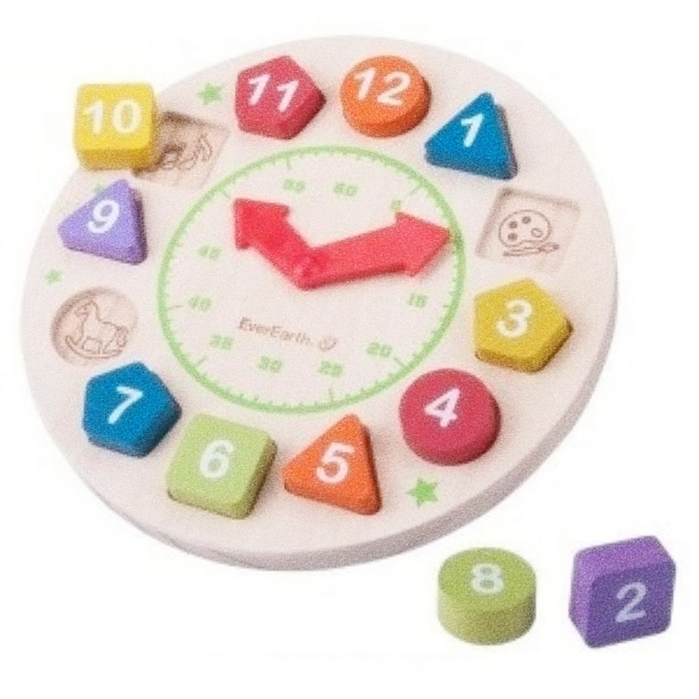 Oce 좋은 시계 퍼즐 놀이 시간 학습 모자이크 모형 만들기 원목 우드 장난감 유아동 나무 놀이