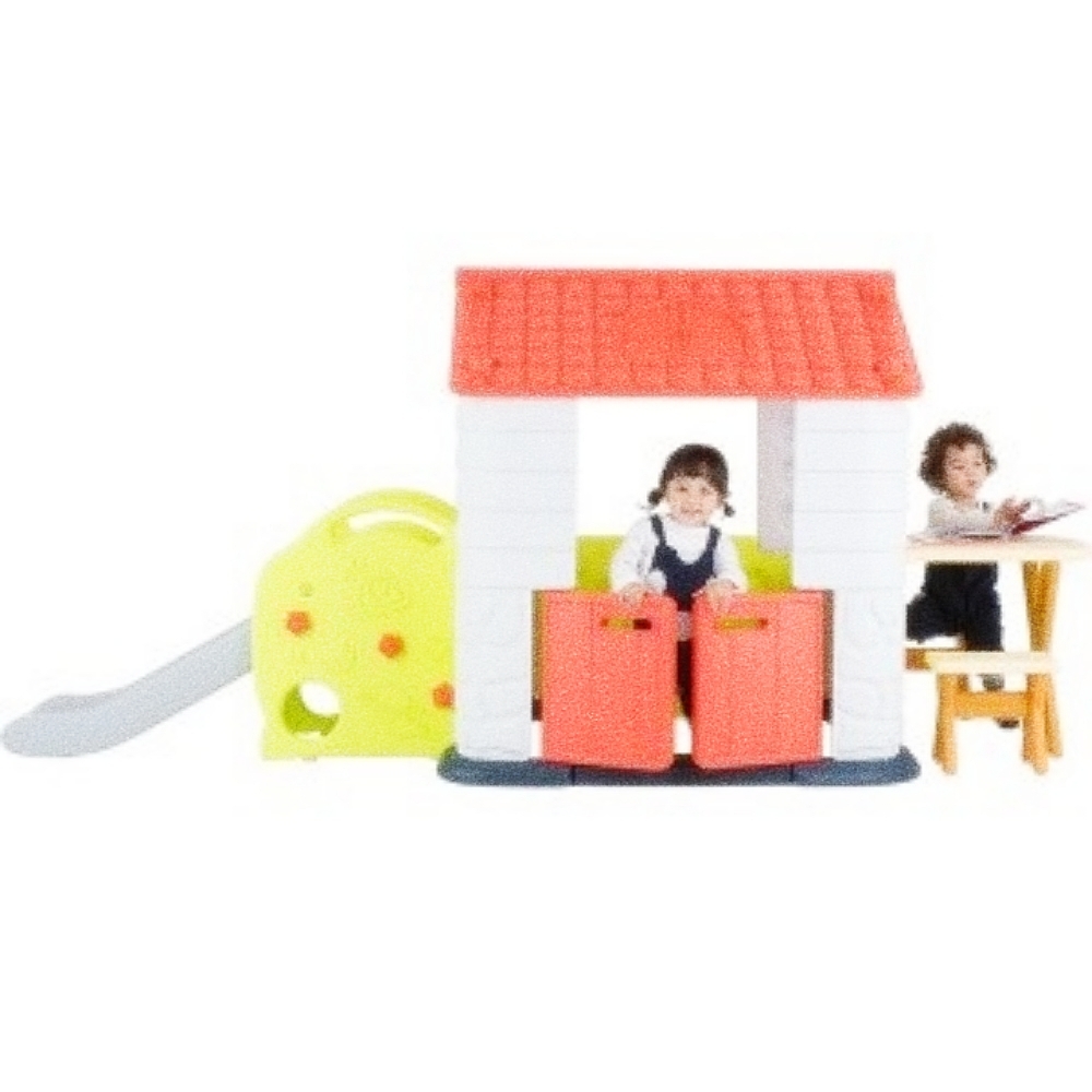 Oce 학습 놀이집+미끄럼틀+테이블과 의자 세트 코랄 놀이집 놀이 시설 실내 놀이 기구 어린이 놀이기구