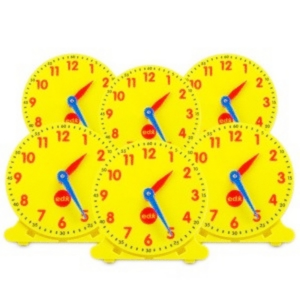 Oce 시간 공부 시계 장난감 소형6P세트 학습용 시계 교구 숫자세기 놀이 유치원 교구
