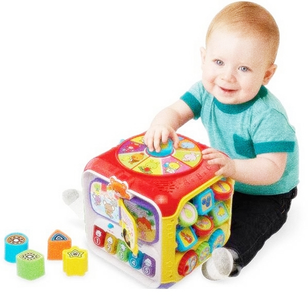 Oce 도형,영어,한글,동요,그림책 7가지 놀이 사각 큐브 아가놀이박스 신생아선물오감발달 유아장난감