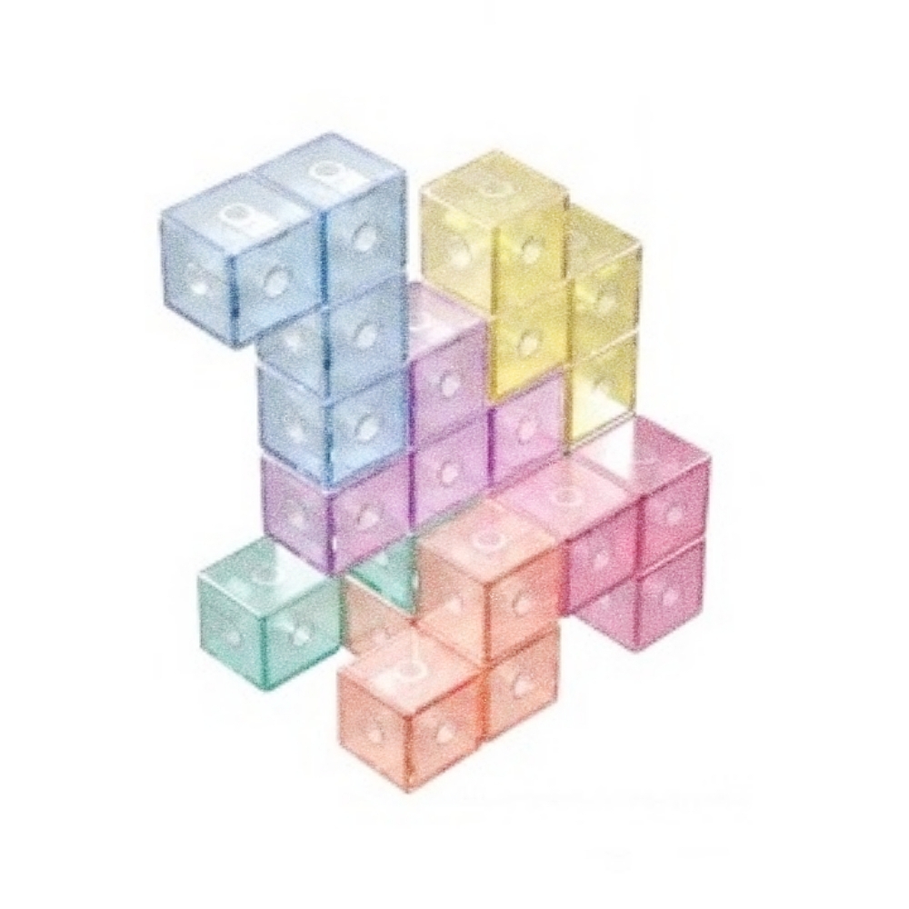 Oce 비비드 컬러 자석 입체 퍼즐 큐브 퍼즐 큐브 놀이 유아동 장난감 두뇌 게임