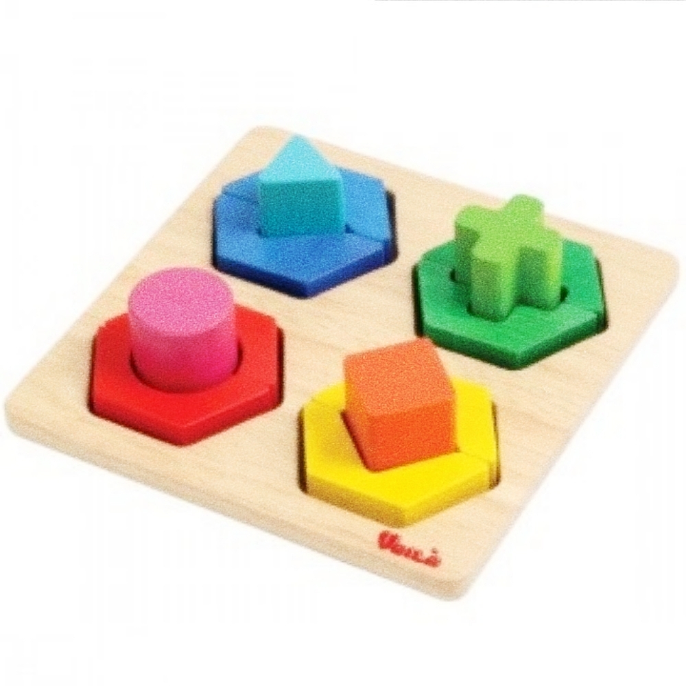 Oce 원목 모양 맞추기 도형 끼우기 좋은 러버우드 두뇌 게임 촉감 발달 장난감 도형 퍼즐