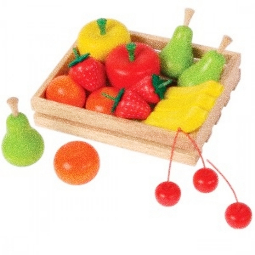 Oce 파티 과일 바구니 좋은 나무 장난감 감각 통합 교구 베이비 선물 원목 우드 장난감