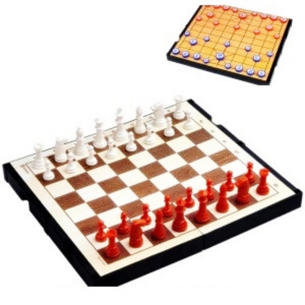 Oce 소형 체스+장기 양면 폴더 보드 자석 게임 체스 배우기 자석 보드 게임판 두뇌 교구 게임 용품