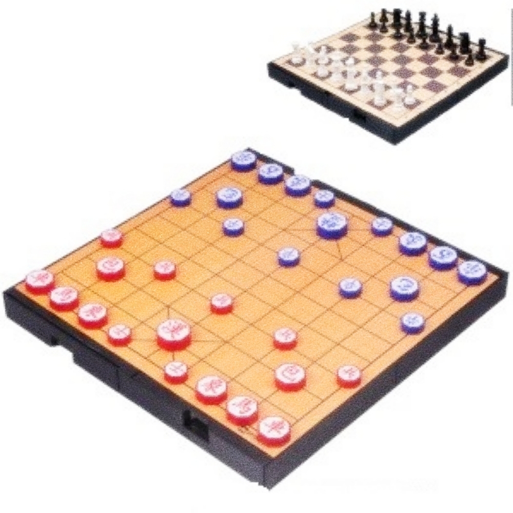 Oce 중형 체스+장기 양면 가방포함 폴더 보드 자석 게임 체스 테이블 게임 자석 체스판 접이식 장기판