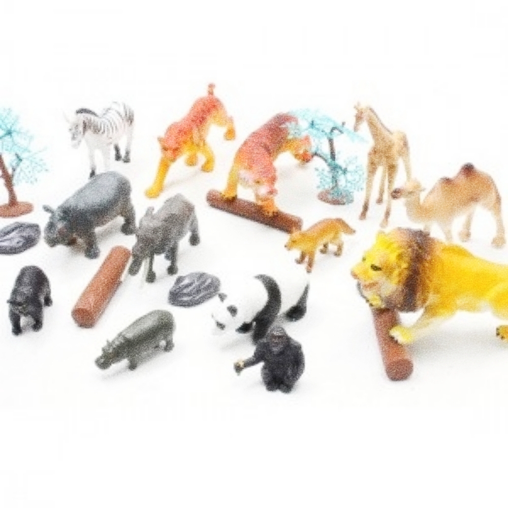 Oce 야생 동물 모형과 자연 탐구-설명 카드 대형 촉감 발달 장난감 자연 탐구 학습 동물 인형