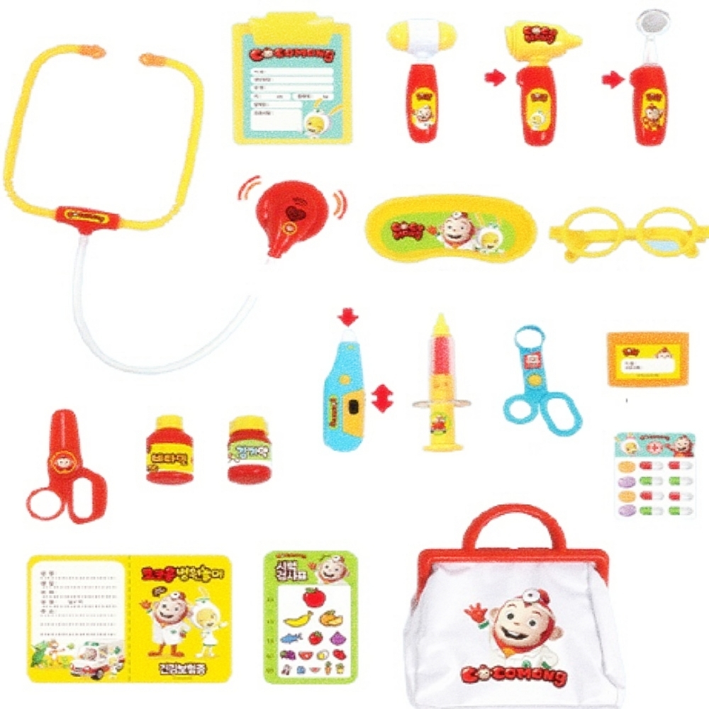 Oce 소리나는 의사 놀이 캐릭터 진료 가방 유아 운동 키즈 토이 유아동 장난감