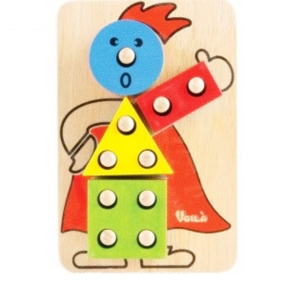 Oce 삐에로 입체 퍼즐 모양 맞추기 좋은 나무 장난감 유아동 나무 놀이 감각 통합 교구 모양 끼우기