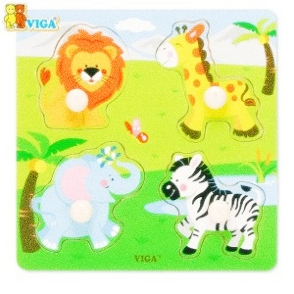 Oce 아기 꼭지 퍼즐 놀이 야생동물 모양 끼우기 모형 만들기 재료 촉감 발달 장난감 유아동 나무 놀이