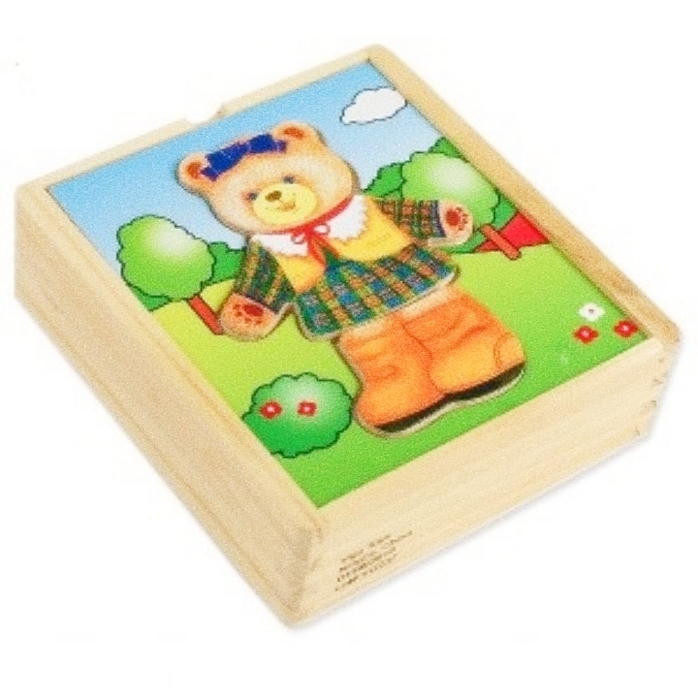 Oce 패션퍼즐 놀이 꼬마곰순이 인형 옷 입히기 촉감 발달 장난감 유아동 장난감 유아동 나무 놀이