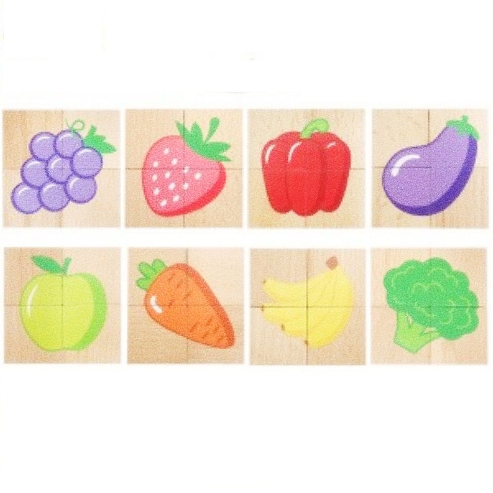 Oce 원목 마그네틱 퍼즐 과일 모양 맞추기 32P 원목 장난감 키즈 토이 소근육 발달