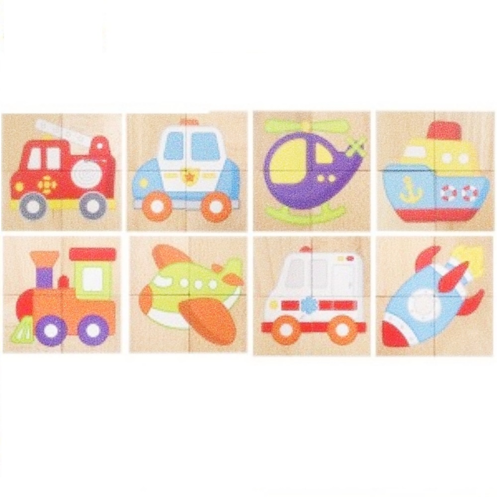 Oce 원목 마그네틱 퍼즐 교통 수단 놀이 세트 원목 장난감 아기 선물 소근육 발달