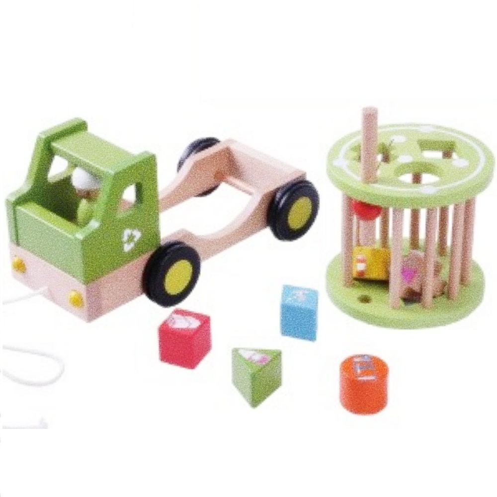 Oce 유아 장난감 원목 트럭 여러 도형 끼우기 놀이 유아 완구 협응력 조카 선물