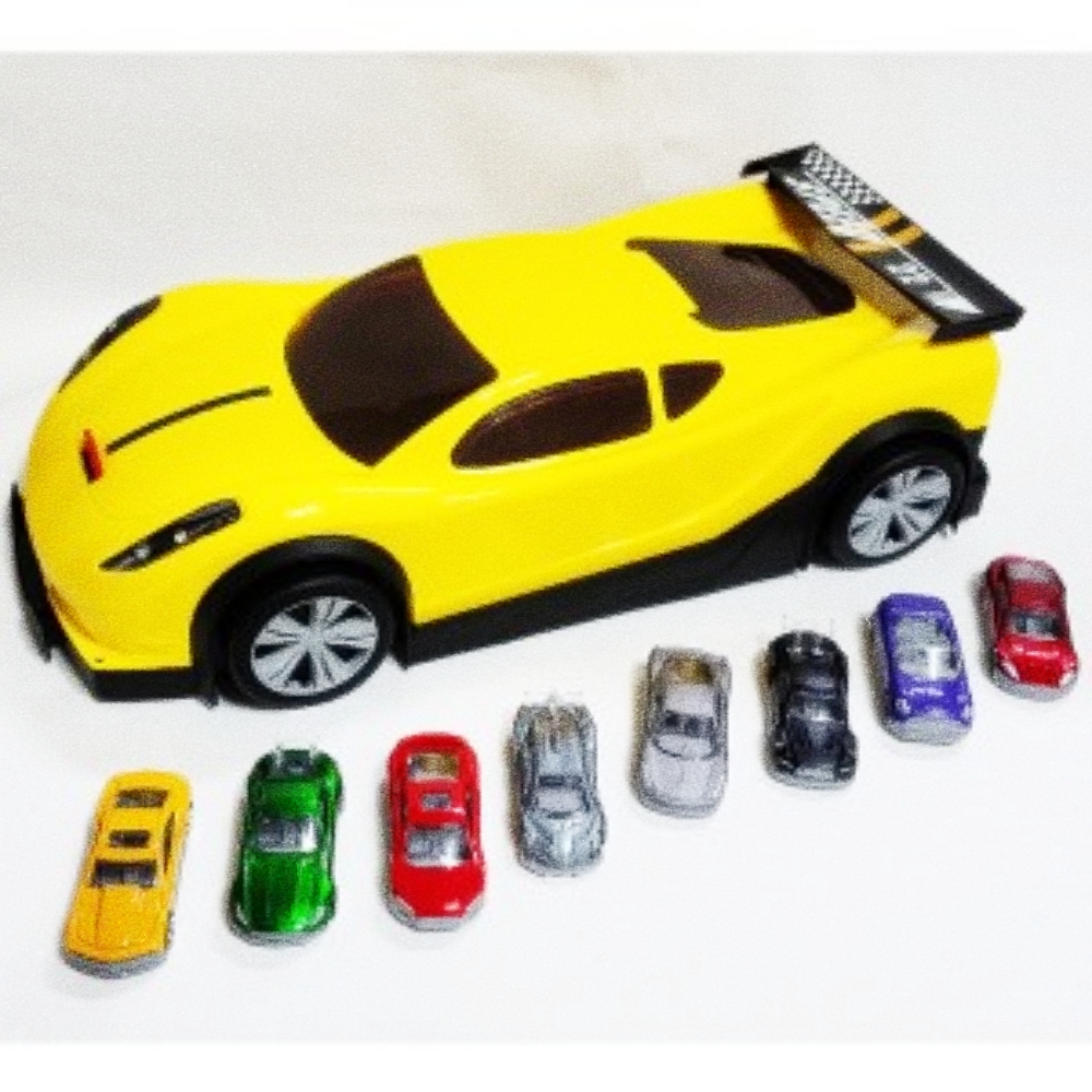 Oce 미니카 놀이 보관 가능 만능 자동차 케이스 옐로우 자동차 장난감 엑스 히어로 조카 선물