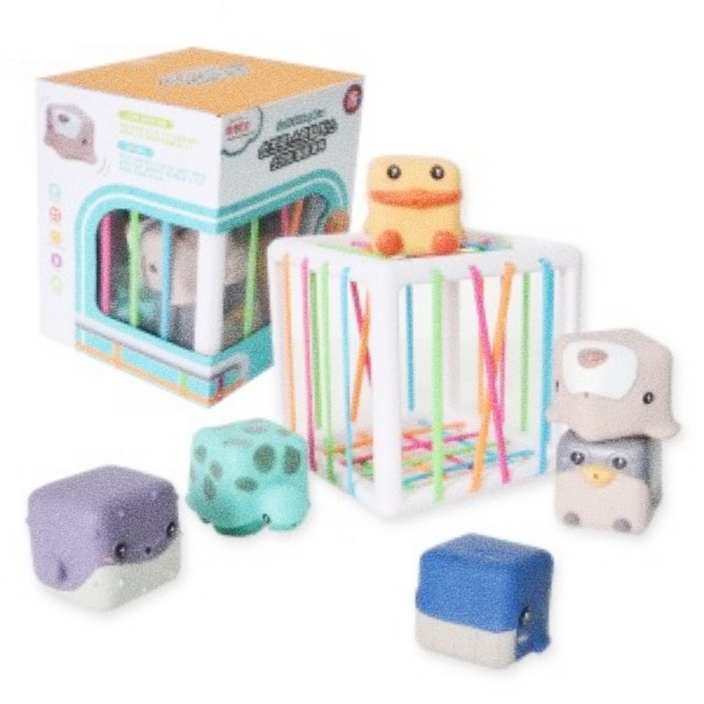 Oce 귀여운 동물 말랑 블록 놀이 6개 블록 장난감 두뇌 개발 2살 선물