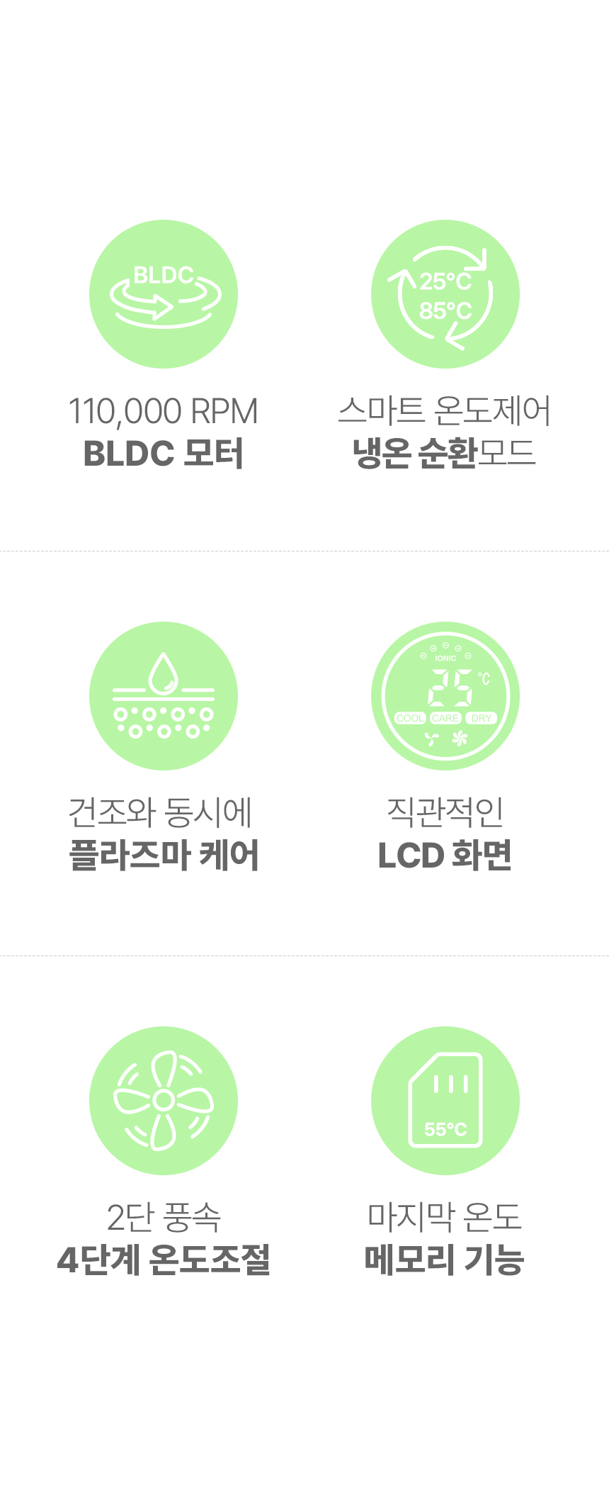 오아 에어리라이트 BLDC 헤어 드라이기 고속 음이온 드라이어 초경량 저소음 항공모터 상세 이미지 21