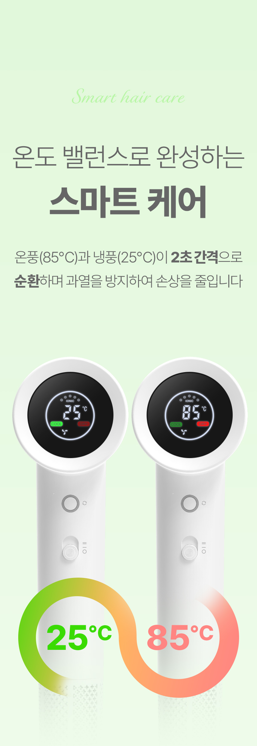 오아 에어리라이트 BLDC 헤어 드라이기 고속 음이온 드라이어 초경량 저소음 항공모터 상세 이미지 29
