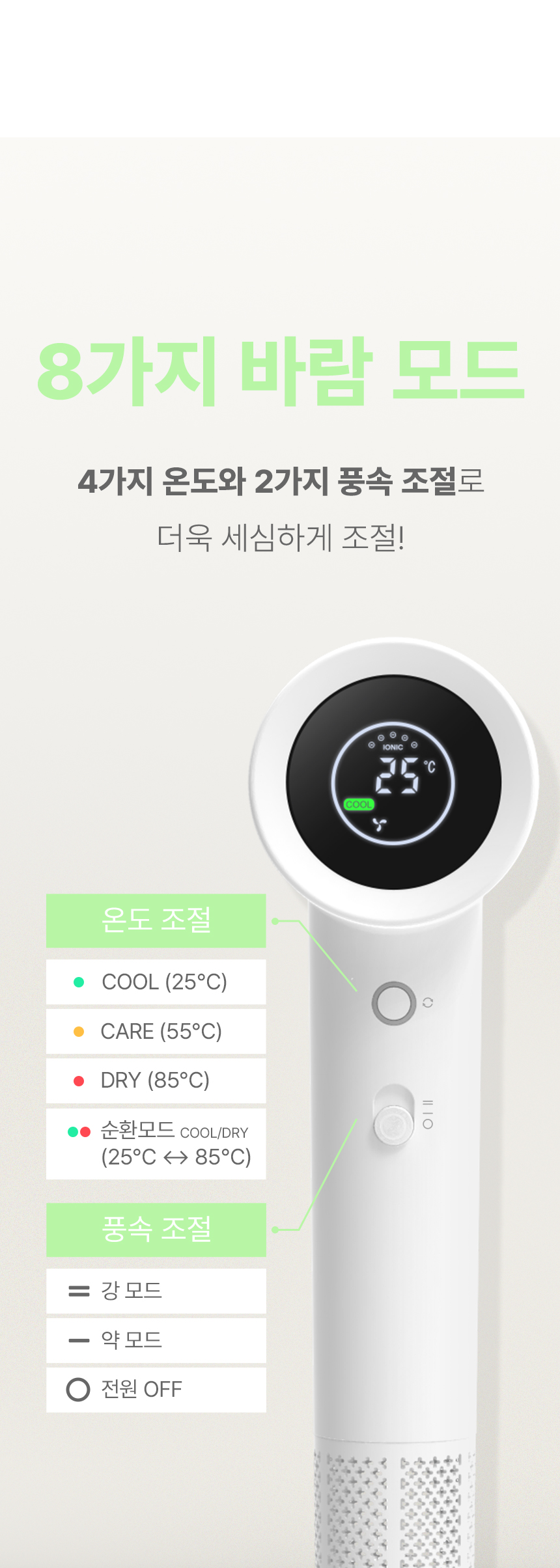 오아 에어리라이트 BLDC 헤어 드라이기 고속 음이온 드라이어 초경량 저소음 항공모터 상세 이미지 53
