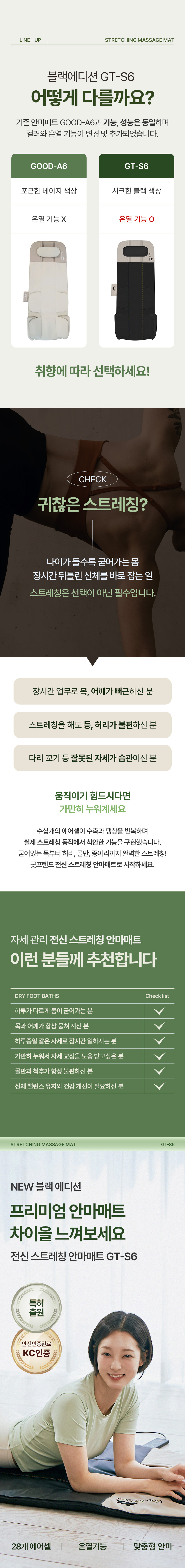 [굿프렌드]신수지 수면과학 전신 스트레칭 안마매트 (온열) 블랜에디션 GT-S6