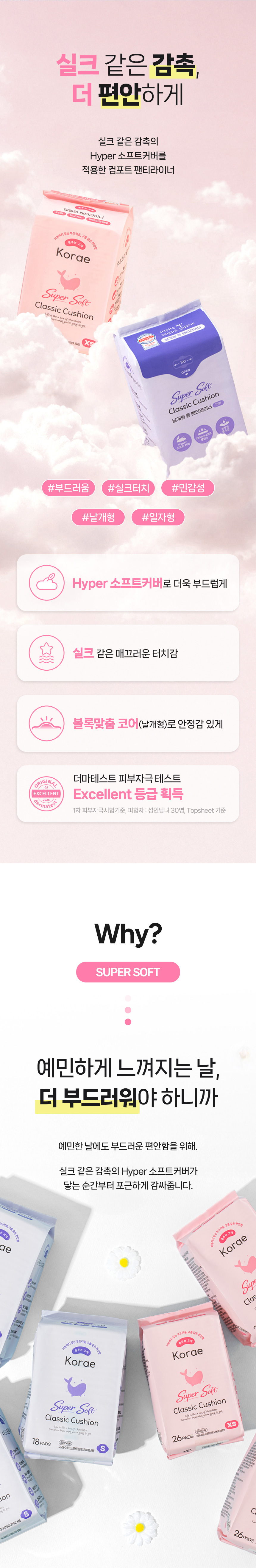 슈퍼소프트 데일리 일자형 팬티라이너 주요 특징