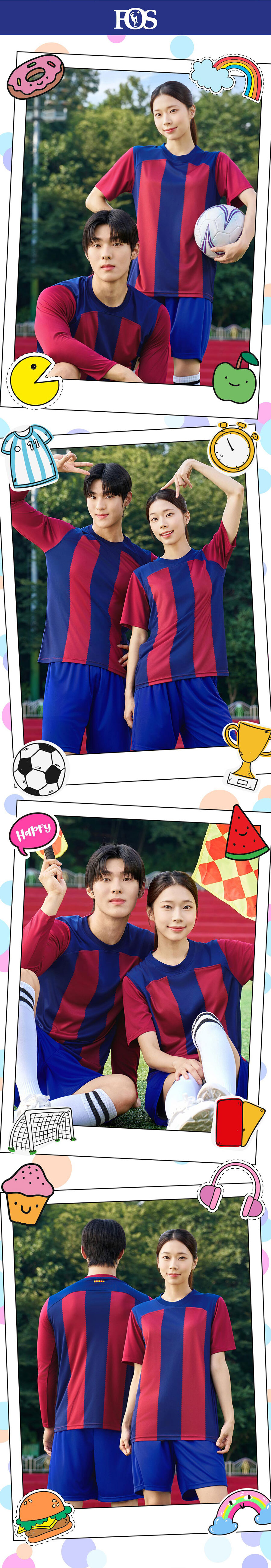 데일리티 축구복 반티 남녀 모델 착용 이미지