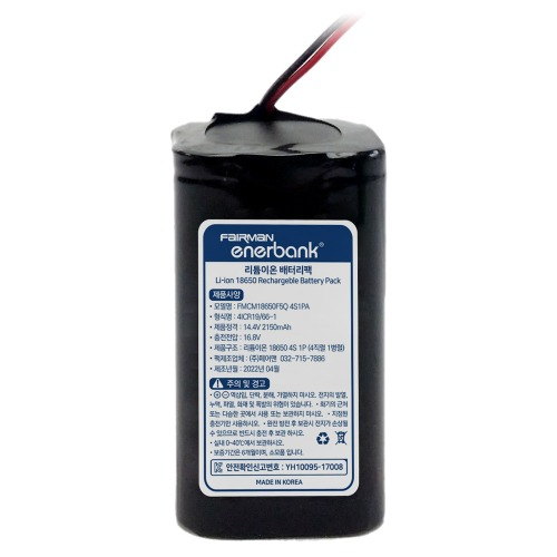 페어맨 KC 인증 리튬 이온 18650 배터리 팩 14.4V 2150mAh F5Q 4S1P (FR0037)