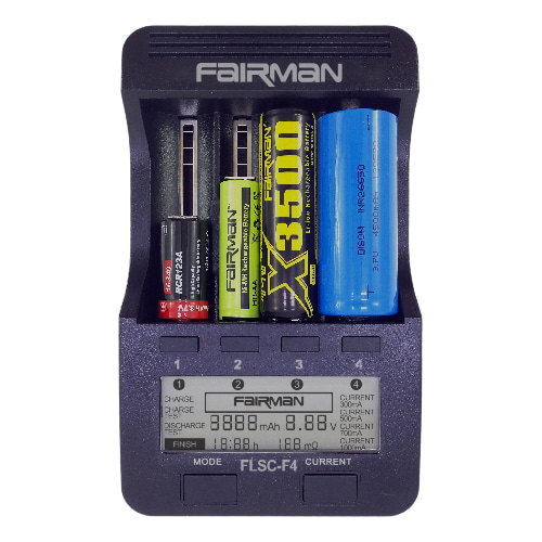 페어맨 4구 18650 리튬 이온/Ni-MH/Ni-Cd 고속 충전기 FLSC-F4 (FR0107)