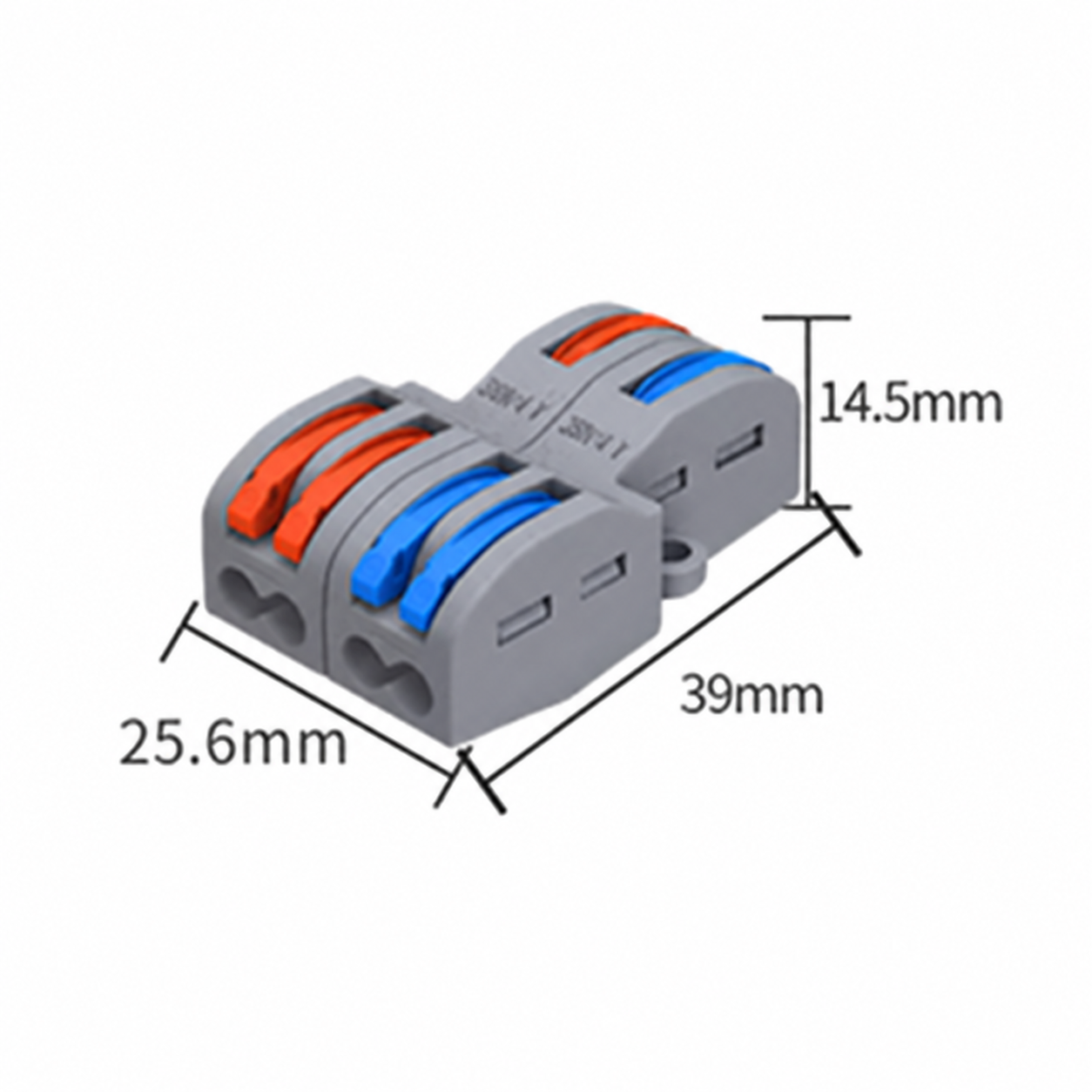 SPL-42 커넥터 크기 39 × 25.6 × 14.5 mm 안내