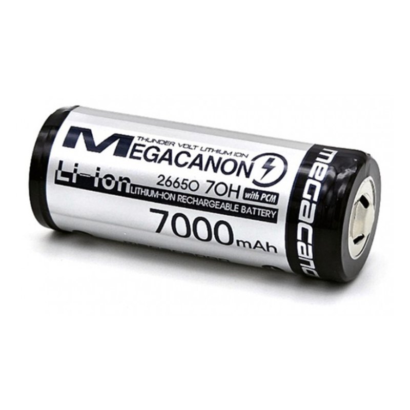 26650 리튬이온 충전지 7000mAh 13A 고방전 3.6V 보호회로 KC인증 (HCB2607)