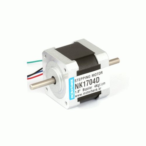 42각 40mm 4kgf.cm 바이폴라 스텝 모터 NK1704D 2상 1.8도 더블 샤프트 (MG0066)