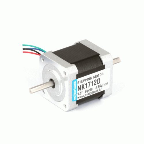 42각 48mm 4.8kgf.cm 바이폴라 스텝 모터 NK1712D 2상 1.8도 더블 샤프트 (MG0068)