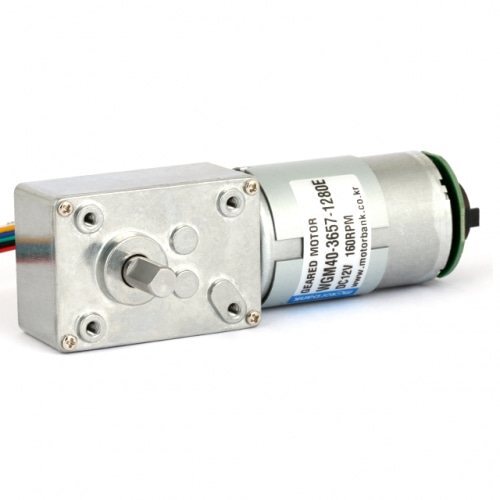 볼 베어링 웜 감속 기어 엔코더 모터 WGM40-3657-1280E DC 12V 저소음 자동화기기 (MG0514)