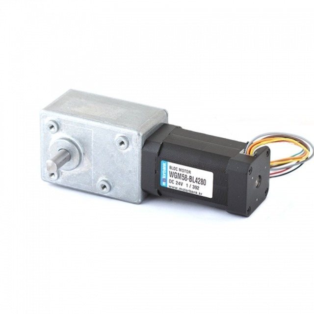 고토크 58각 BLDC 모터 웜 감속 기어 모터 WGM58-BL4280 DC 24V (MG0897)