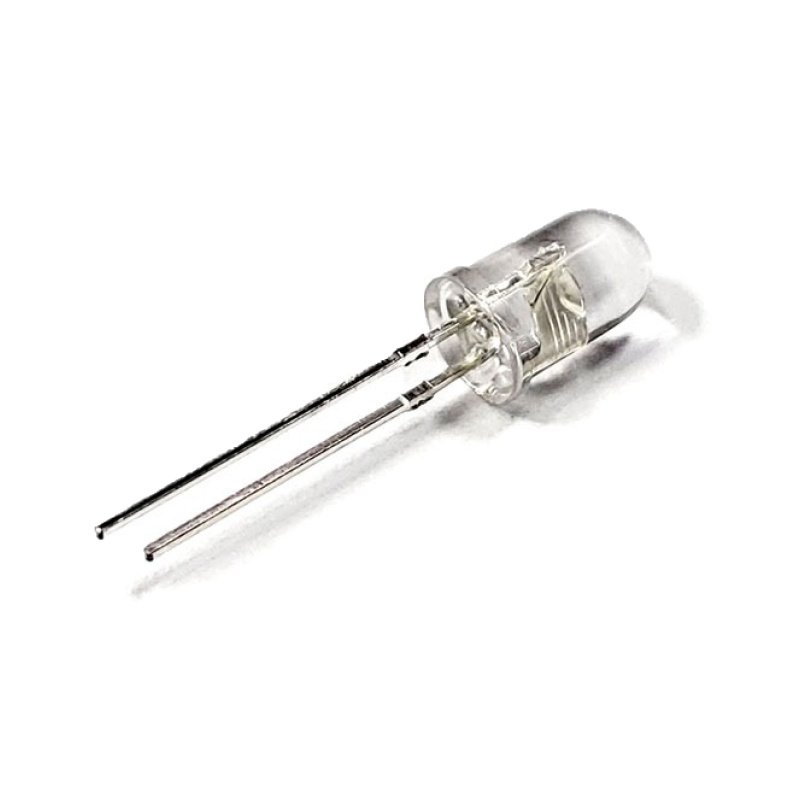 5mm 투명웜화이트 LED 짦은다리 5개 묶음 (HQ01230)