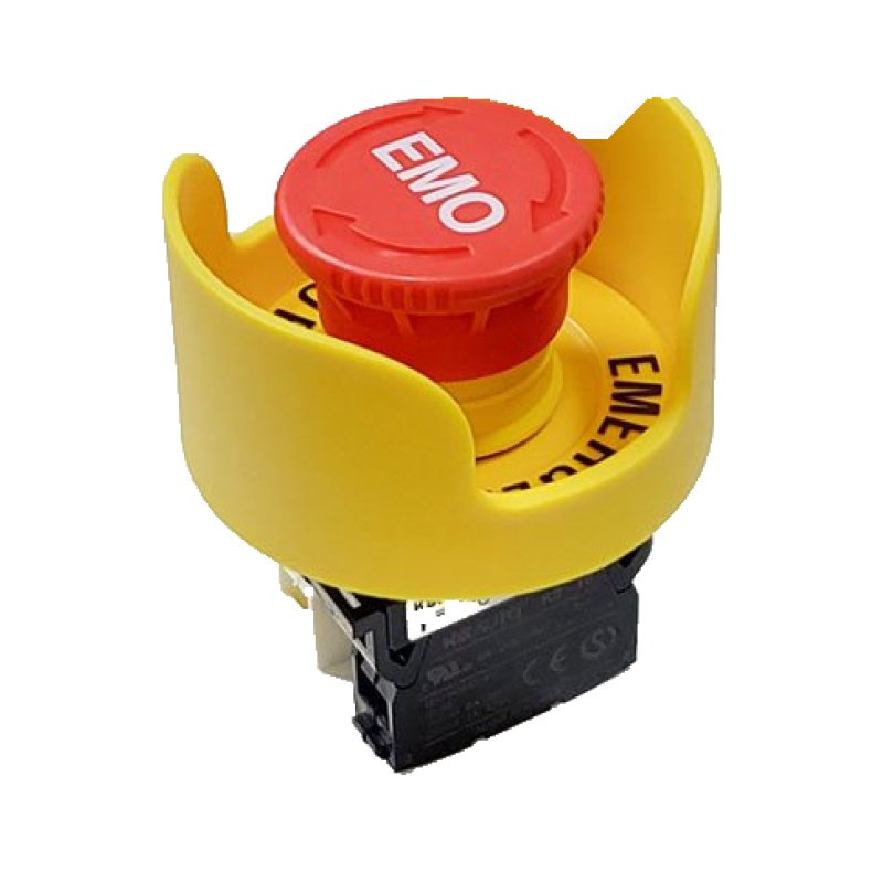 22mm KSE-4RAB EMO 비상 스위치 1a1b 접점 +명판+커버 (HQ01485)