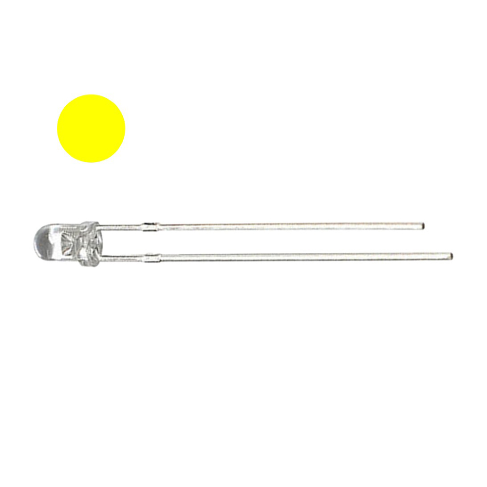 3mm 원형 DIP LED 발광다이오드 옐로우 585-595nm (HBL1010)