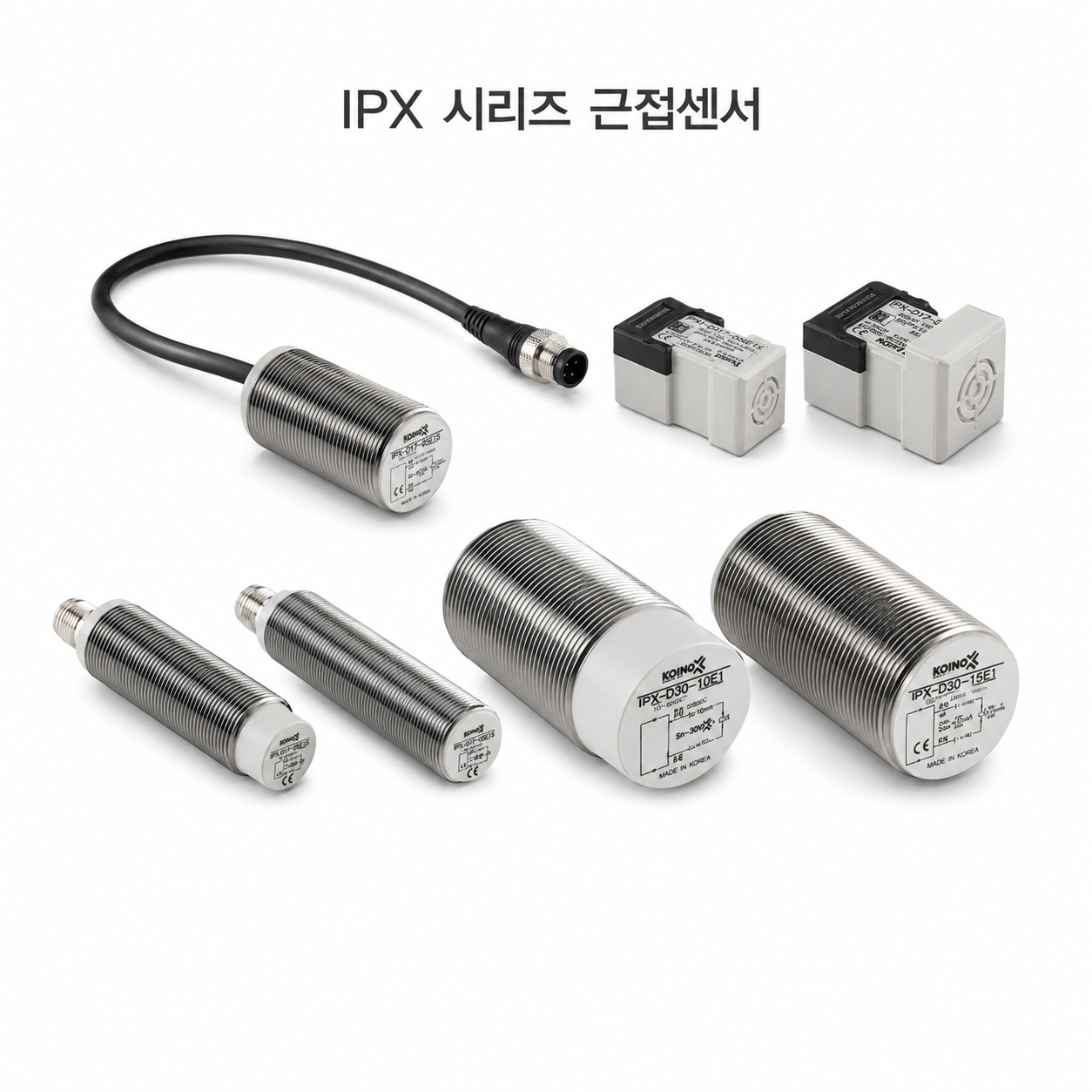 건흥전기 IPX 원형 DC3 근접 센서 직경 12mm 감지 거리 2mm (IPX-D12-02E1W)