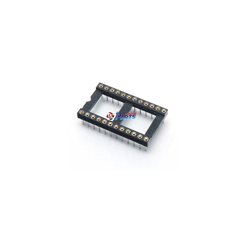 라운드 IC 소켓 DIP 타입 핀간격 2.54mm/너비 15.24mm DS1001-01-24핀 (HQ00056)